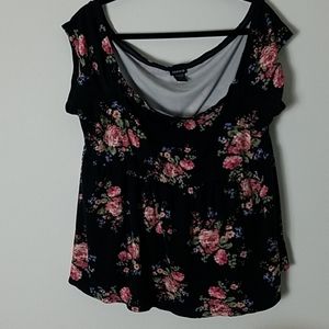 Floral Pullover Black and Pink. Torrid Plus Sz 3